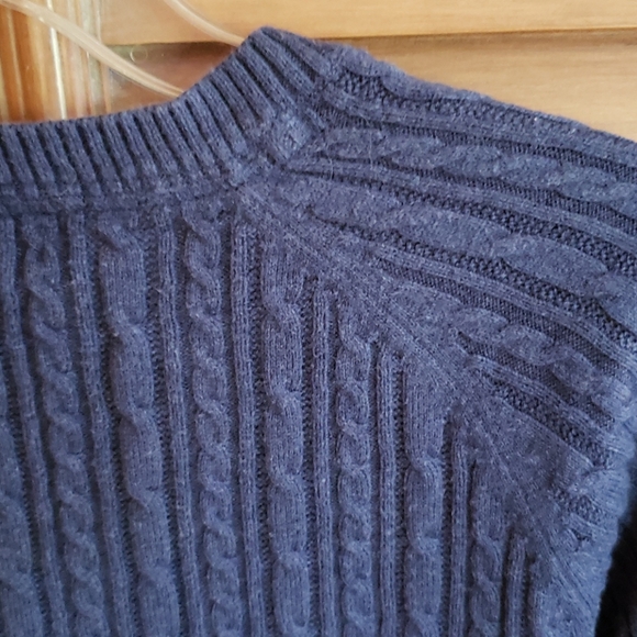 3/$15 Sonoma Classic Cable Knit Blue Cotton Sweater L - Picture 5 of 6